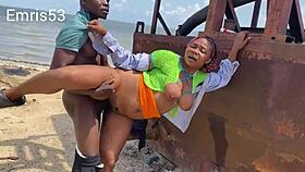 Hot Fuck On The Beach With Huge Ass And Monster Cock