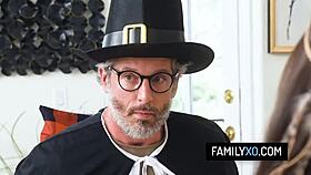 Hot stepfamily foursome for thanksgiving - chanel camryn tiffani madison