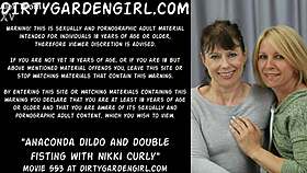 nikki curly takes anaconda dildo and double fisting in nature 😈