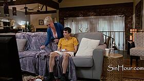 Stepmom says, Control my cunt, to Ricky Spanish in taboo scene.