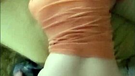 mtf asian redhead shemale impregnablelexa sucks dick, gets throat fucked, then rides doggy to creampie