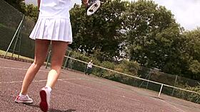 Intense Tennis Girl Claudia Rossi Dildo Masturbation in Uniform