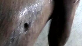 I'm enjoying a handjob on my big monster cock.