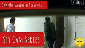 spy cam catches ebony blowjob and cum in mouth