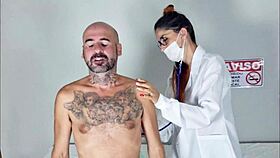 Good Nurse Comes To Medicate With Massage.