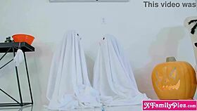 Two Ghosts: Teen 18+ Stepsis Lana Small and BFF Molly Little in Bisexual 3Some