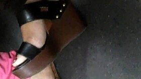 Mature feet candid wedges sandals