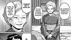 Big breasted mother and daughter take care of horny guy with blue eyes