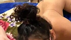 anna maria, the mature latina, delivers an awesome blowjob with her big tits bouncing