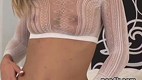 exquisite centerfold receives blowjob and gets cunt filled with pee