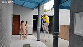 Watch the bosses greet the visitor naked and ready for some licking?