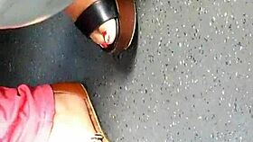 Mature feet candid wedges sandals