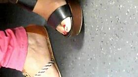 Mature feet candid wedges sandals