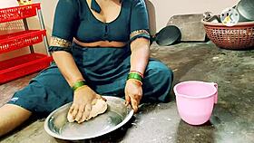 Indian desi moms engage in hardcore fucking in the kitchen.