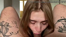 Californiababe gives a massage and licks feet in a bent over position