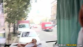 Hey, euro babe gets roadside massage