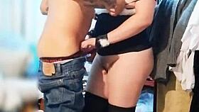 My neighbor surprised me while I was getting dressed to go out, and we ended up chatting closely.