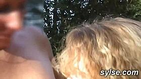 Two milfs hitchhike into an outdoor threesome