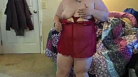 BBW in LINGERIE STRIPTEASE Teasing Naked