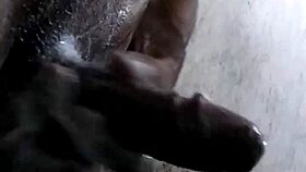 I'm enjoying a handjob on my big monster cock.