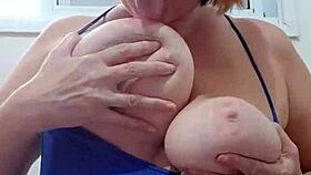 fat mature milf shows big natural tits solo