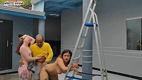 Watch the bosses greet the visitor naked and ready for some licking?