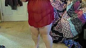BBW in LINGERIE STRIPTEASE Teasing Naked
