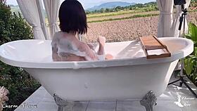 Taking a Bath in the Middle of a Rice Field, Japanese Style.