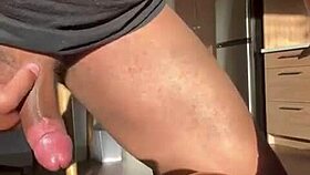 Throbbing dick strokes toy to big orgasm 😍