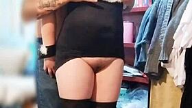 My neighbor surprised me while I was getting dressed to go out, and we ended up chatting closely.