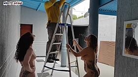 Watch the bosses greet the visitor naked and ready for some licking?