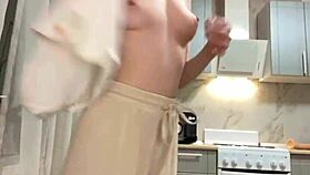 gorgeous girlfriend gives close up blowjob and fists her ass