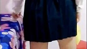 mi sobrinastra no deja de provocarme con esas faldas cortas y hoy me la cojo con su faldita de escuela casero