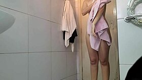 Checking out that latina mature in the gym bathroom solo