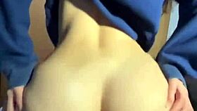 Big ass college girl rides reverse cowgirl!