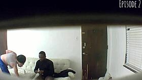 spy cam catches ebony blowjob and cum in mouth