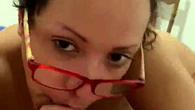 anna maria, the mature latina, delivers an awesome blowjob with her big tits bouncing