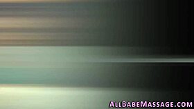 redheaded babe shows small tits backstage during lesbian massage