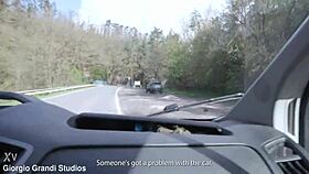 I watched Nuria Millan in a broken car 5on1 gangbang with extreme deepthroat and big gapes