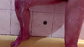 Beautiful cute sexy naked girl assol takes bath soapy foam on pussy boobs nipples ass feet hands wet pussy natural tits