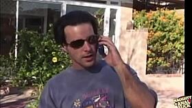 threesome escalates to fivesome with double penetration and blowjob