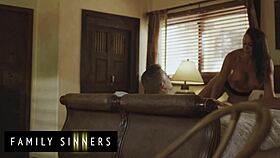 Can this stunning MILF handle her stepson's monster cock pounding her pussy?