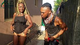 Jasmine Candy Slutty Neighbor Fucks Big Black Cock Outdoors In Costumes Doggy Orgasm