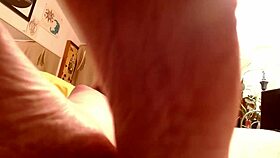 Ignoring feet while smoking cigarette without panties