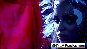 Busty nikka follows shyla stylez's orders in steamy girl-on-girl action