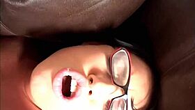 eva angelina keeps glasses on for hard one on one fucking