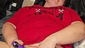 This milf cums hard with her big tits bouncing