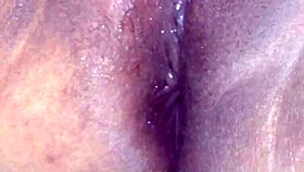 orgasm of this horny shaved pussy