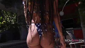 Bitter ebony stepmom uses me against cheating stepdad