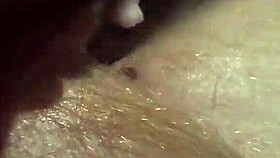 chubby amateur wife with a hairy pussy and a big ass strokes dick gives a blowjob and swallows without spilling a drop